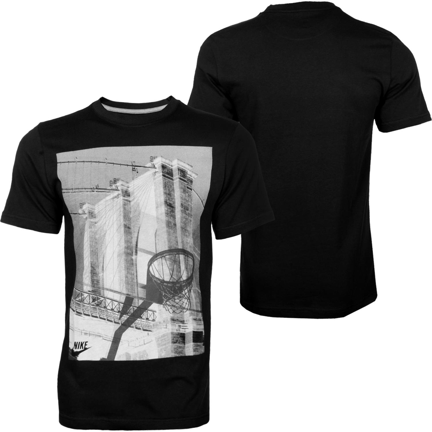 Foto Nike Air Force 1 Nyc Hombres T-shirt Negro