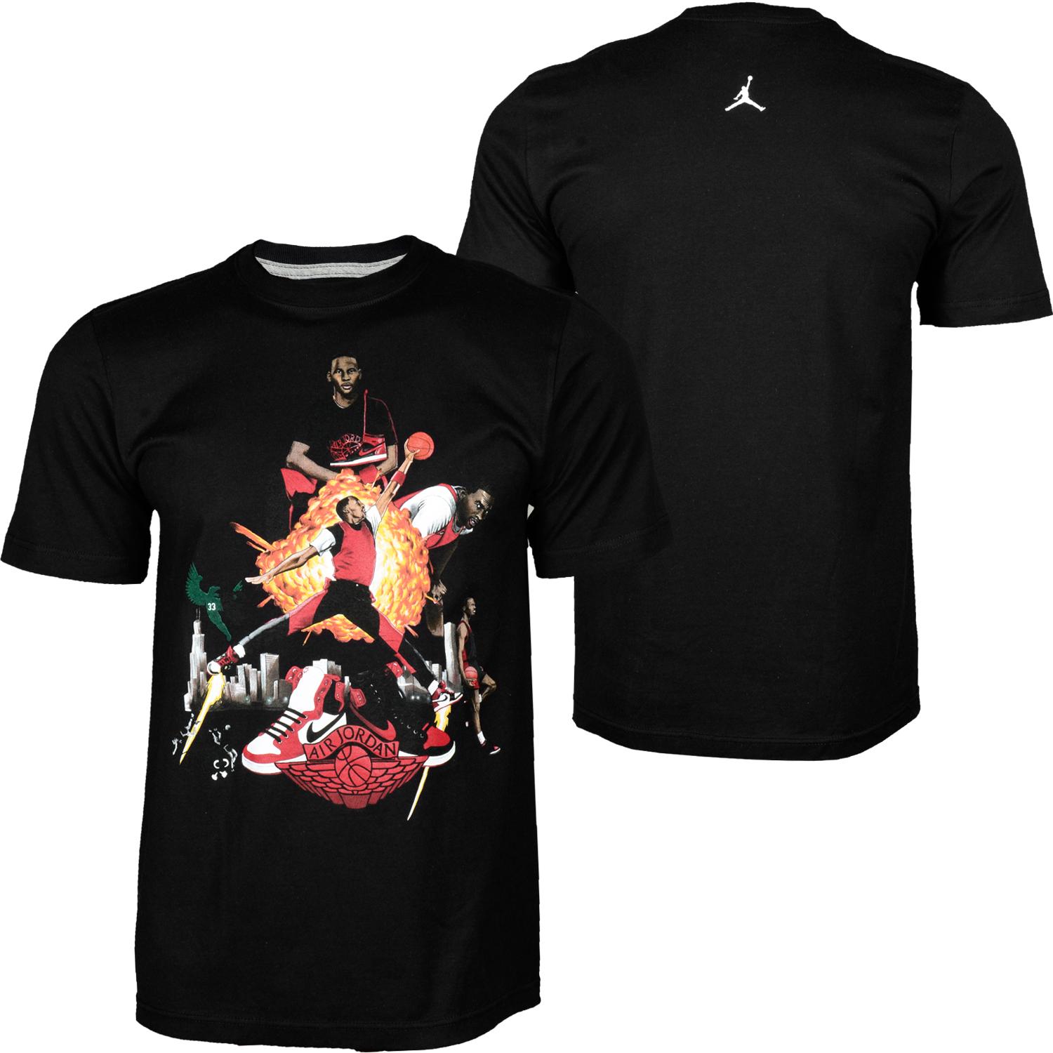 Foto Nike Air Jordan 1 Picturesque T-shirt Negro