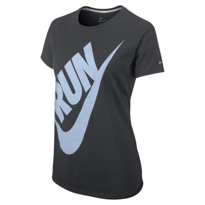 Foto Nike Cruiser Swoosh Flag Camiseta de running - Mujer - Gris/Azul - L