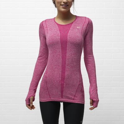 Foto Nike Dri-FIT Knit Long-Sleeve Camiseta de running - Mujer - Rosa - XL