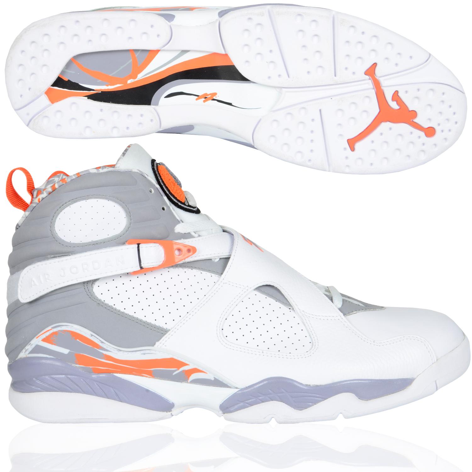 Foto Nike Shoe Air Jordan 8 Retro Zapatillas De Baloncesto Blanco Naranja