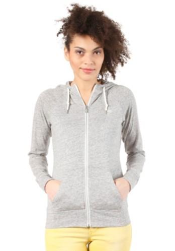 Foto Nike Sportswear Womens Aw77 Time Out Hooded Zip Sweat dark grey heather/sail