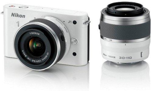 Foto Nikon 1 J1 Cámara EVIL (10-30mm y 30-110mm Kit con 2 objetivos) - Blanco