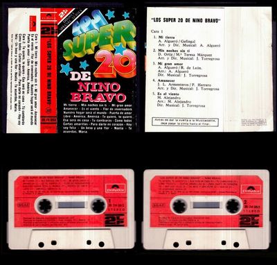 Foto Nino Bravo - Los Super 20 De - Spain Cassette Polydor 1976 - 2 En 1 - Double