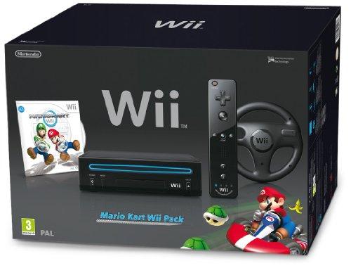 Foto Nintendo Wii Hw Negra + Wii Mario Kart + Wii Volante