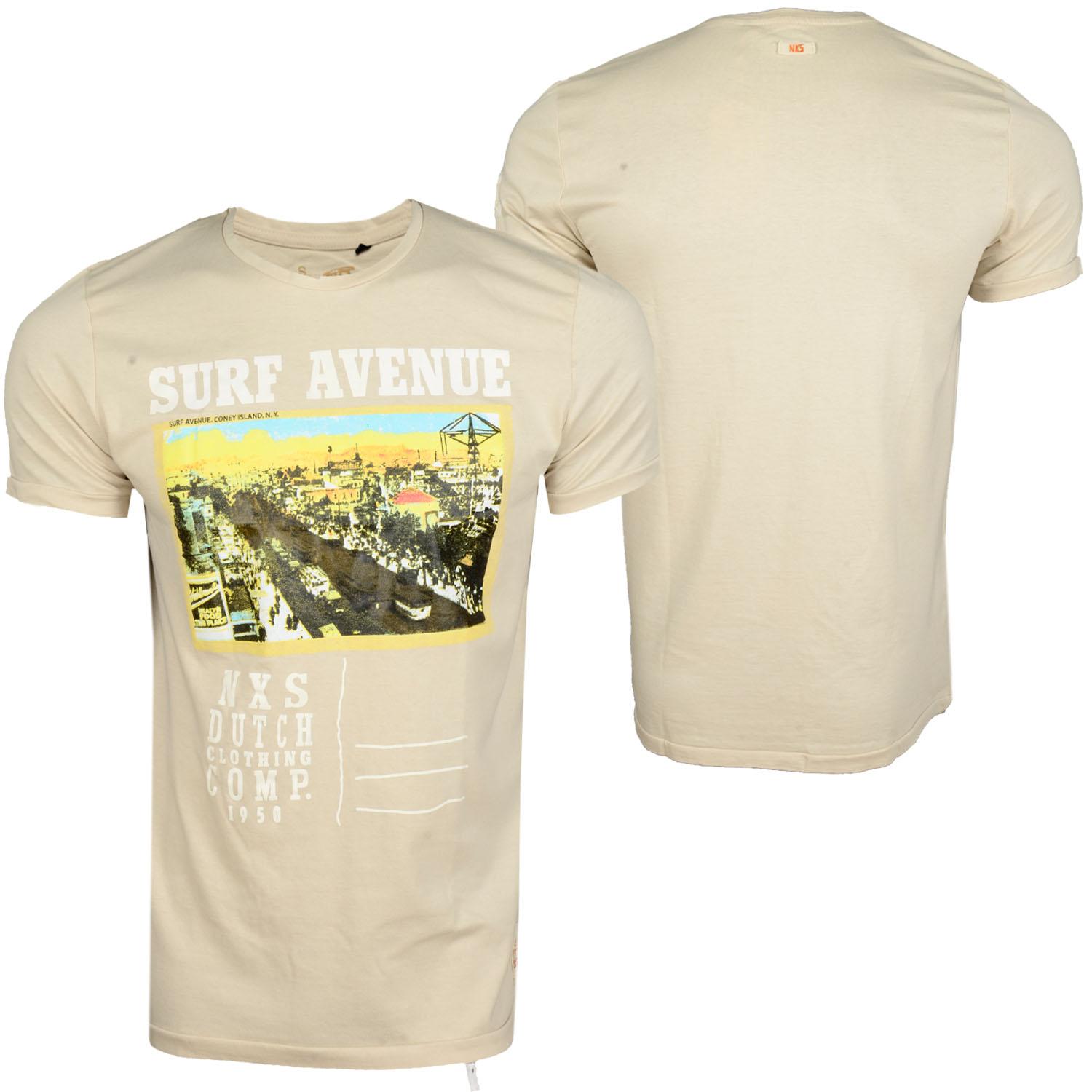 Foto No Excess Surf Avenue Hombres T-shirt Beige