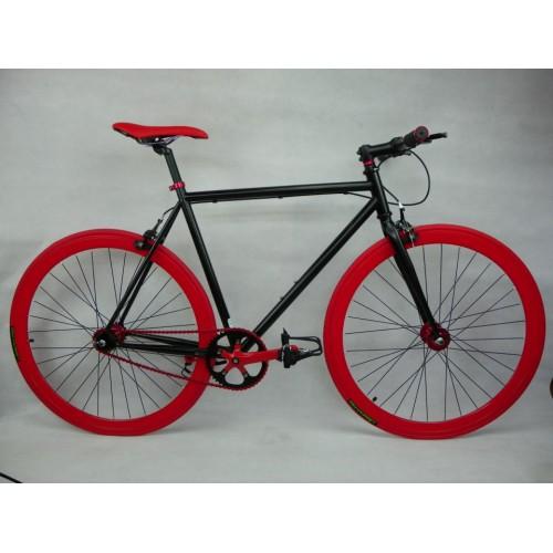 Foto No Logo Black/Red Single Speed Fixed Gear Track Bike