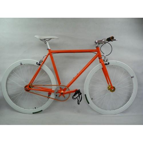 Foto No Logo Orange/White Single Speed Fixed Gear Track Bike