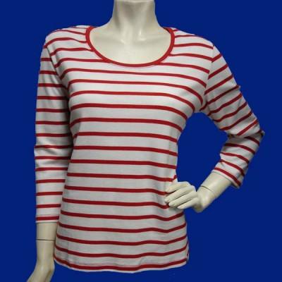 Foto Noos noos: camiseta rayas blancas y rojas