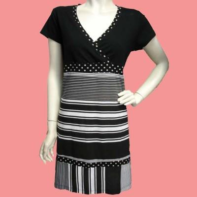 Foto Noos noos: vestido negro rayas pecho cruzado