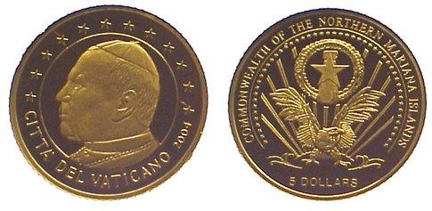 Foto Northern Mariana Islands 5 Dollars Gold 2004