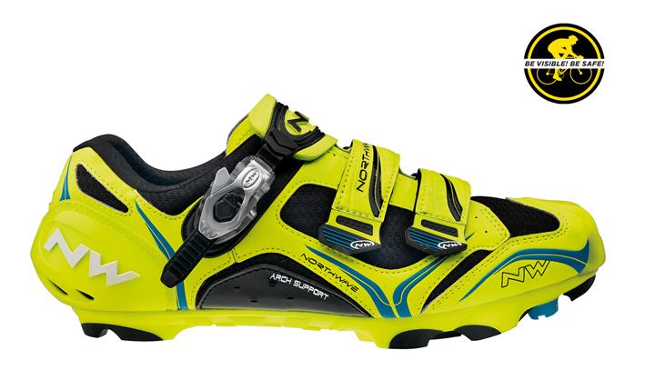 Foto Northwave Striker Carbon 5 – Yellow Fluo-Black-Blue Zapatos Bicicleta Montaña