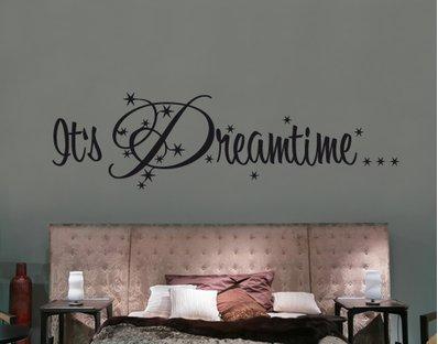 Foto No.UL558 It's Dreamtime - Wandtattoo einfarbig, Trumen, bett, schl ...