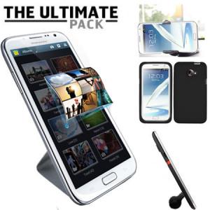 Foto Novedoso Pack de Accesorios para Samsung Galaxy Note 2 - Negro