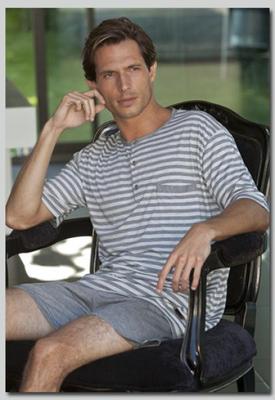 Foto Nuevo Pijama Hombre Massana Manga Corta Gris Marengo Cuello Tapeta