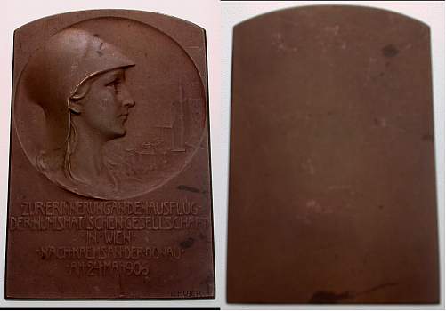 Foto Numismatik Einseitige tafelförmige Bronzeplakette 1906