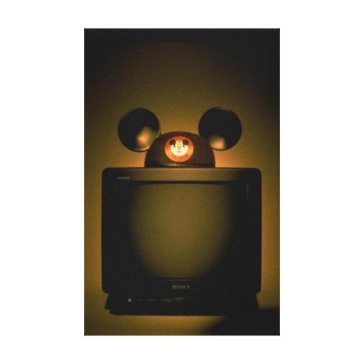 Foto Oídos de Mickey Mouse con el logotipo de Disneylan Impresión De Lienzo