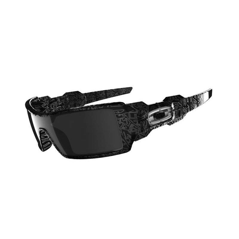Foto OAKLEY Gafas de sol OIL-RIG Negro pulido con texto en plata Cristales negro iridio
