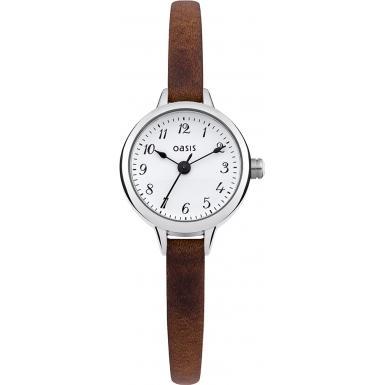 Foto Oasis Ladies Brown Skinny Leather Strap Watch Model Number:B1376