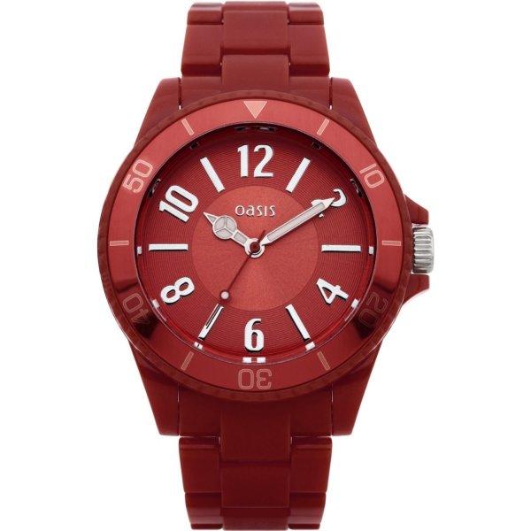 Foto Oasis Watches Ladies Analogue Red Bracelet Watch B1168