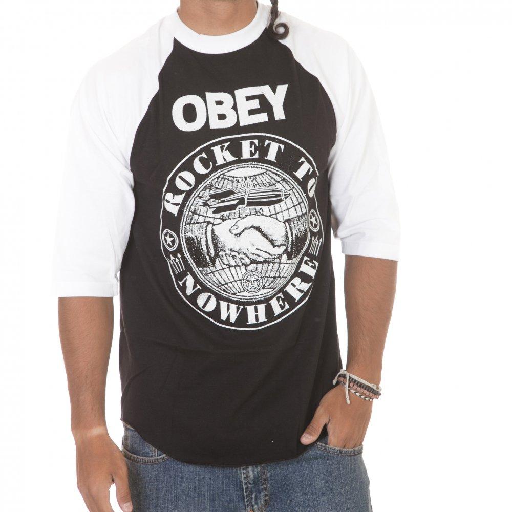 Foto Obey Camiseta Obey: Baseball Rocket To Nowhere BK Talla: M