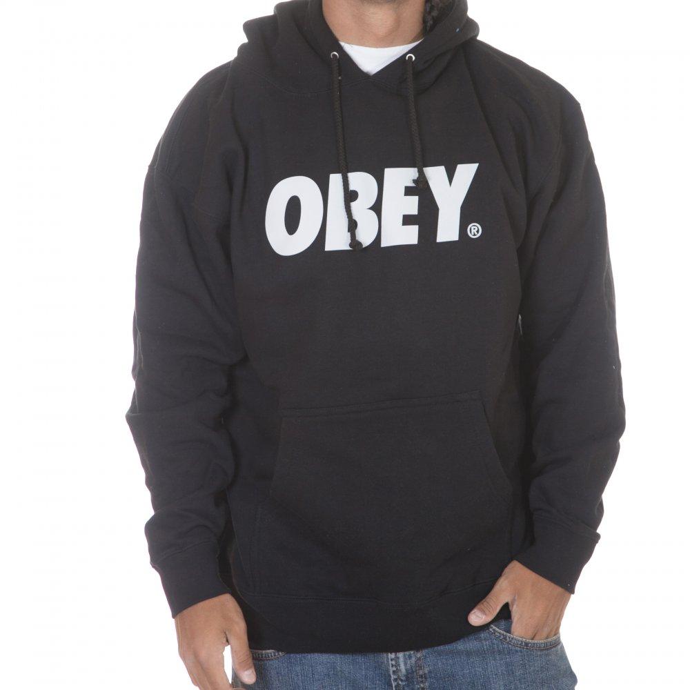 Foto Obey Sudadera Obey: Pullover Hood Fleece Font BK Talla: M