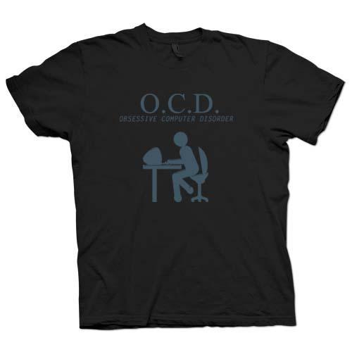 Foto OCD Obsessive Computer Disorder - Quote Black T Shirt