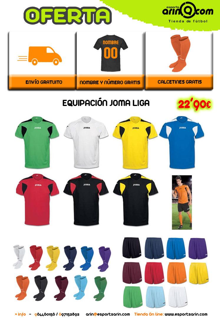 Foto Oferta Equipación Joma Liga, regalo serigrafía, medias y envío