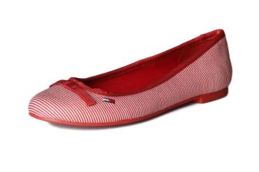 Foto Ofertas de bailarinas de mujer Tommy Hilfiger ALLEN 16E-ROJO rayas-rojas