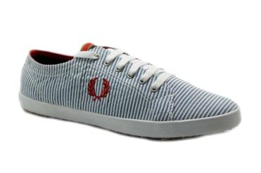Foto Ofertas de zapatos de hombre Fred Perry B2145 blanco-rayas-grises