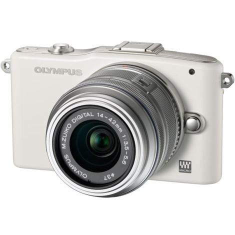 Foto Olympus E-PM1 Blanca con 14-42mm II R Plata