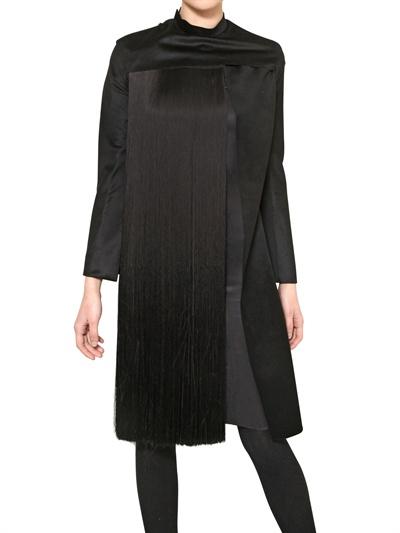 Foto omer asim wool cashmere coat with fringing