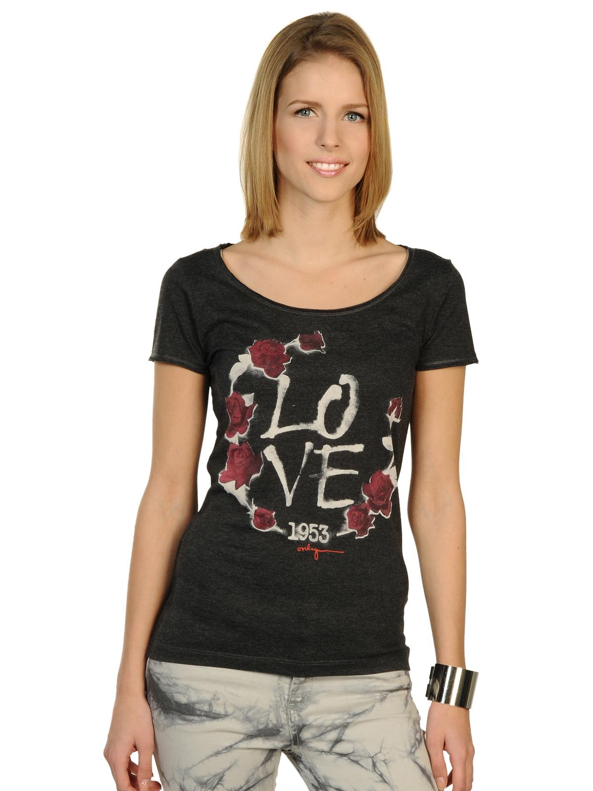 Foto Only Chip Foxy/Love Camiseta BB gris oscuro jaspeado / love M