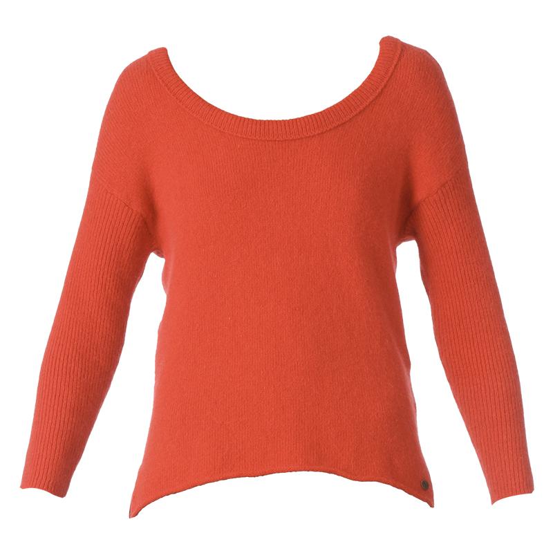 Foto Only Jersey - cora 3/4 short boxy knit pullover - Rojo / Coral
