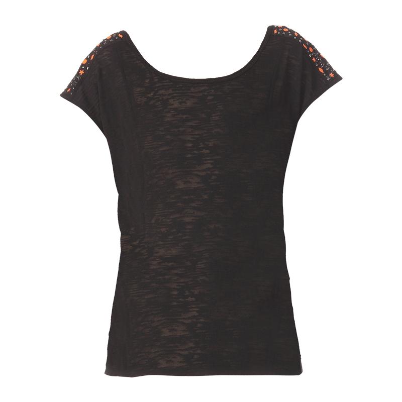 Foto Only Top de mangas cortas - myra ss stud mix top jrs bb - Negro