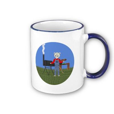 Foto Oposum que cocina con arte del dibujo animado del Tazas