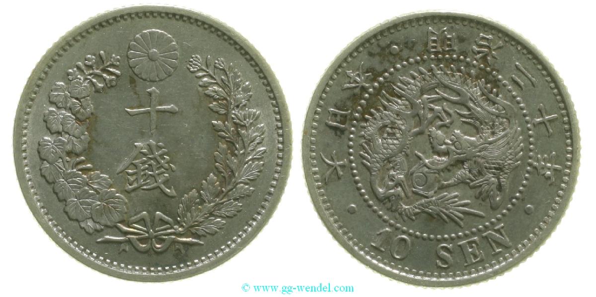 Foto Orient Asien 10 Sen 1887