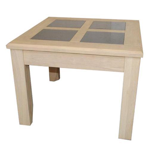Foto Orleans - Wood Glass Square End Table - Natural
