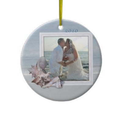 Foto Ornamentos del marco de la foto del boda de playa Adorno De Navidad