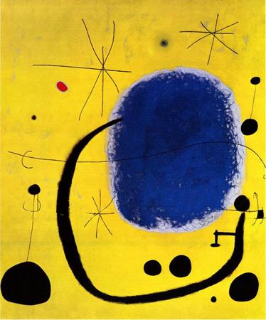 Foto Oro del Azul de Miró, cuadro de colores fuertes.