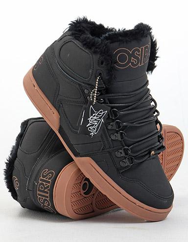 Foto Osiris Shoes NYC 83 SHR Faux Fur lined high top - Black/Black/Gum