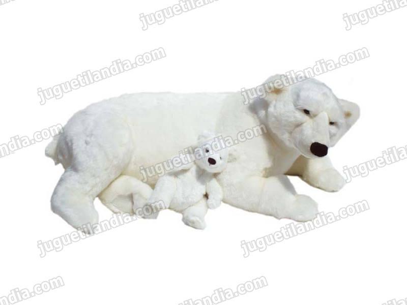 Foto Oso polar 91 cm. peluche acostado con bebe
