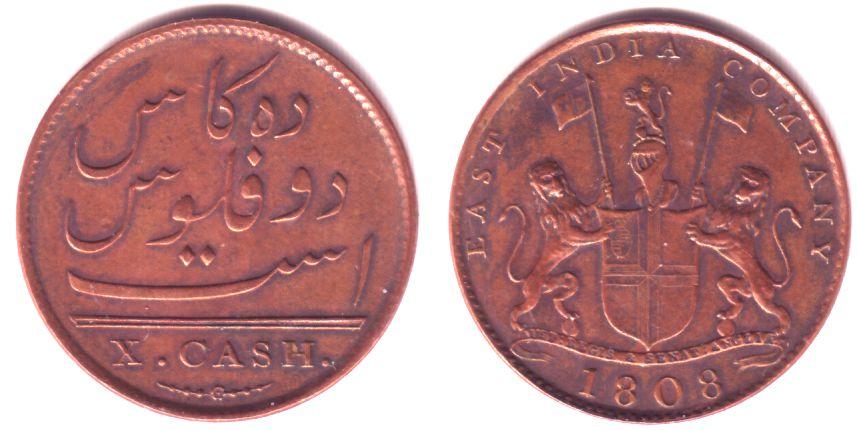 Foto Ost-Indien Companie East India Company 10 Cash 1808