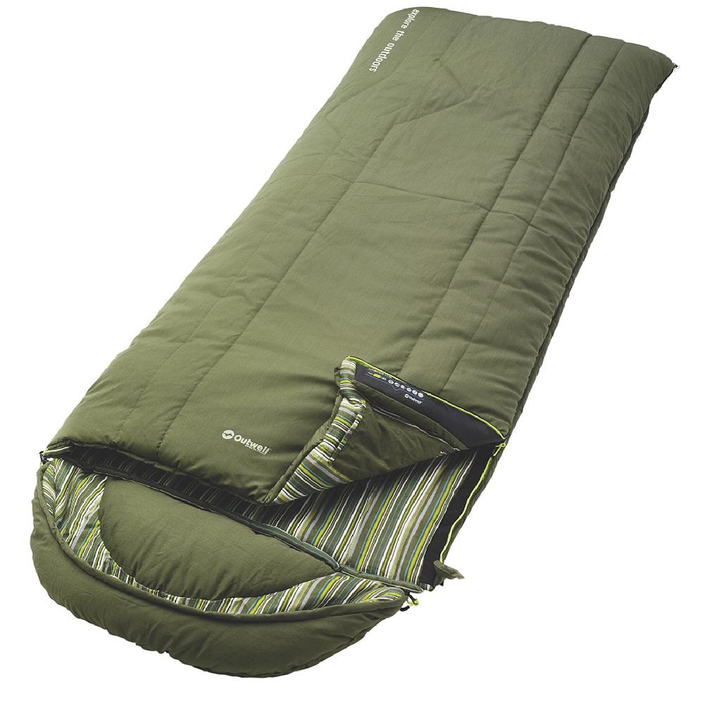 Foto Outwell Camper Saco de dormir lux verde, izquierda
