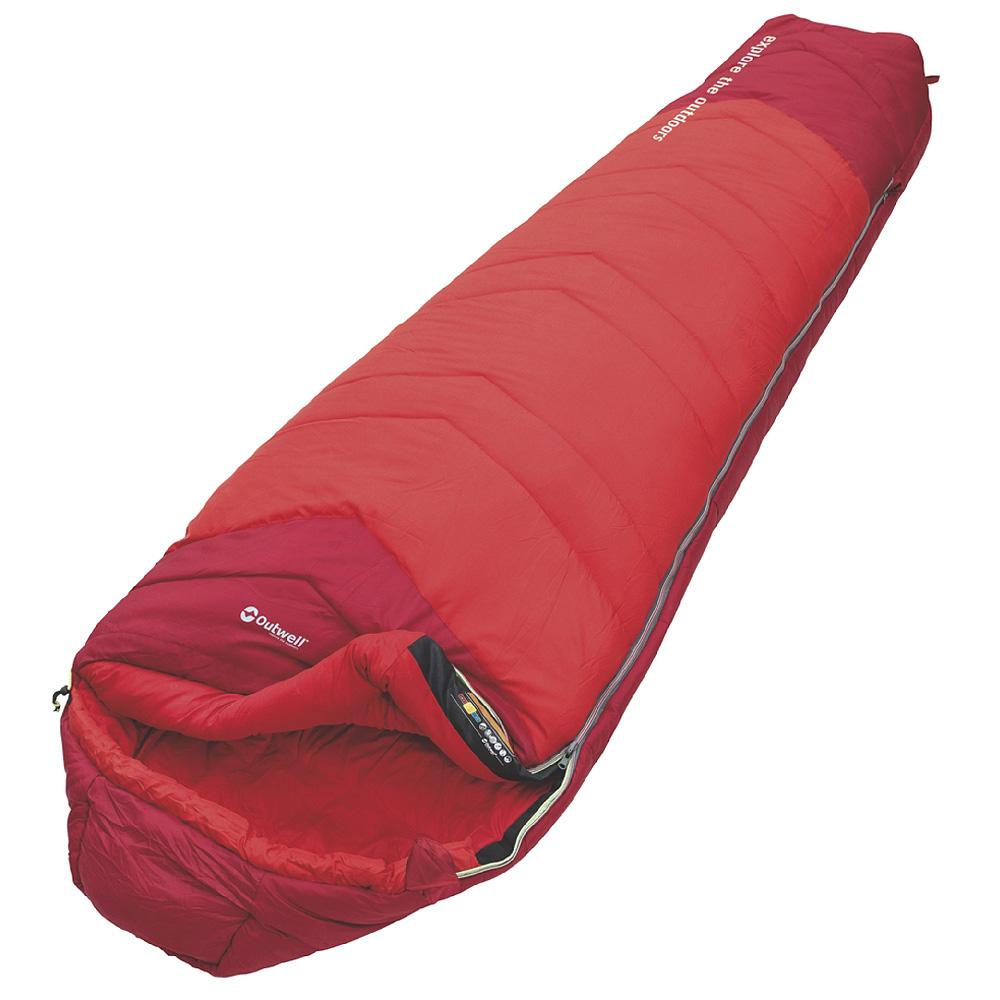 Foto Outwell Comfort Saco de dormir Momia 400 rojo, izquierda