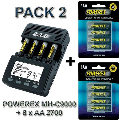 Foto Pack 2 - Cargador powerex mh-C9000 + 8 baterías aa 2700