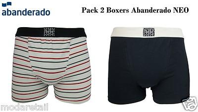 Foto Pack 2 Calzoncillos Boxers Abanderado Neo Negro + Rayado Tallas M / L / Xl