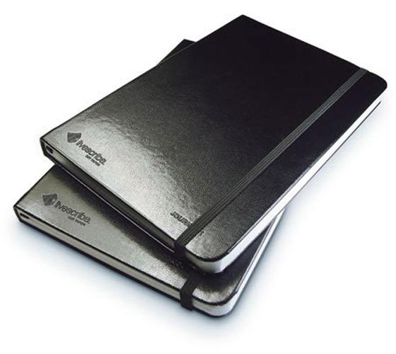 Foto Pack 2 Libretas de Cuero A5 Modelo 1-2 de color Negro Rayado