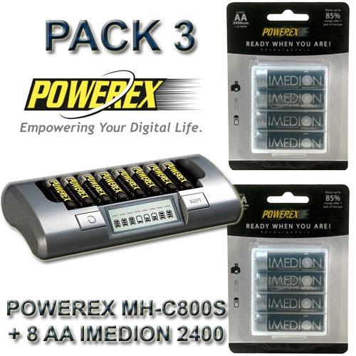 Foto Pack 3 - Cargador powerex mh-C800S + 8 baterías aa 2400 imedion