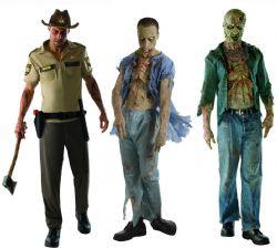 Foto Pack 3 disfraces The Walking Dead. Rick, Zombie descompuesto y Zombie